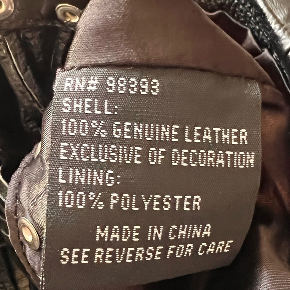 SOLD 3/9 Pamela McCoy Black Leather Moto Jacket, Size Small - Picture 12 of 15